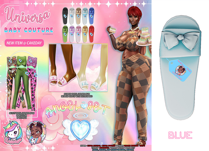 #UxBC - Angel [SLIPPERS] - BLUE -Kupra Peach LaraX Reborn Legacy Natural Mounds Bork Waifu Bombshell Preggy