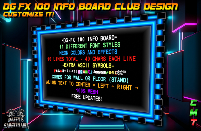 [DG]-FX 100 Mesh Info Board CUSTOMIZE IT!