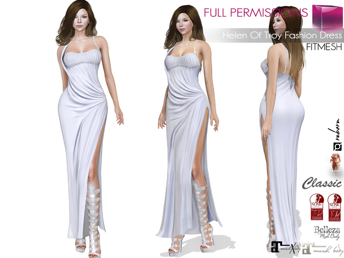 Full Perm Modern Elegant Grecian-Style Dress - Maitreya 5.3 LaraX Ebody Reborn Legacy Belleza Slink Classic Avatars