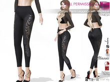 Full Perm Female Black High Waist Leggings With Skin Effect For Maitreya 5.3 LaraX Ebody Reborn Legacy Belleza Slink
