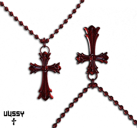 V/ Acrylic Cross Chain - Blood