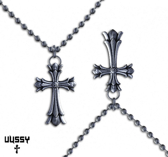 V/ Acrylic Cross Chain - White