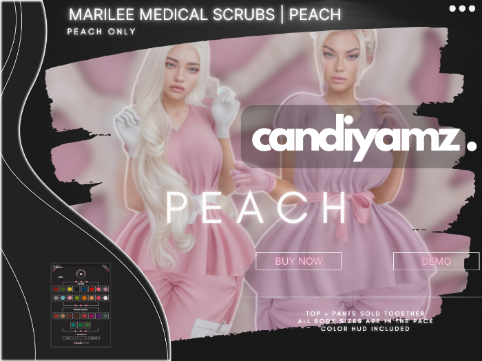 *CY* MariLee . Medical Scrubs . Peach :: (Add)