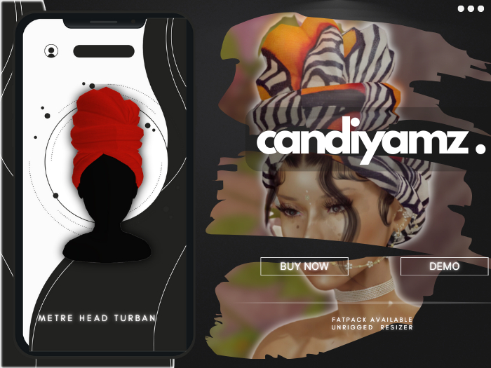 *CY* Metre . Cherry . Head Turban Scarf // (Add)