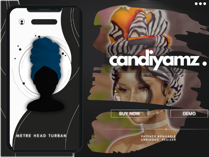*CY* Metre . Blueberry . Head Turban Scarf // (Add)