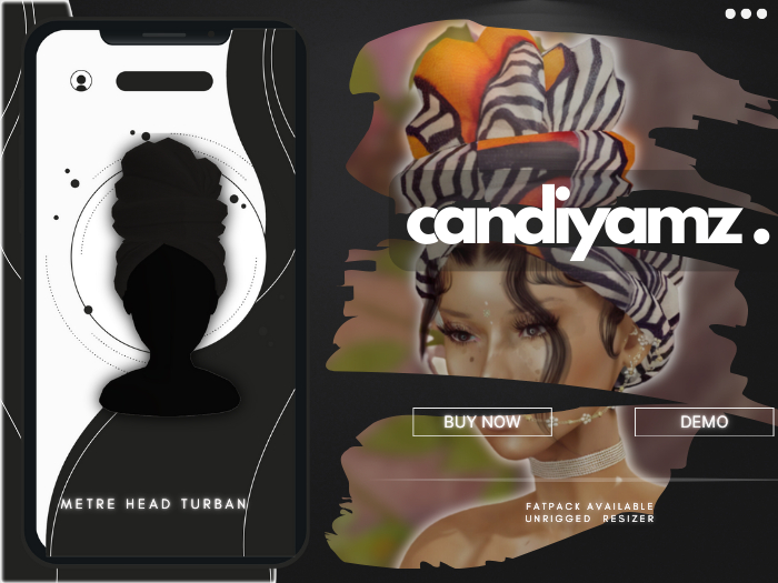 *CY* Metre . Blackberry . Head Turban Scarf // (Add)