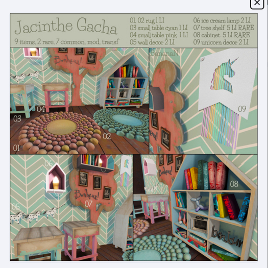 JACINTHE GACHA - tree bookshelf (text  change)RARE