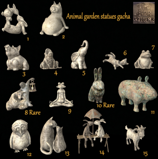 08 Bear reading Animal garden statues collectibles RARE