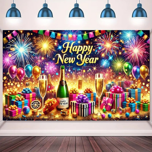 NEW YEARS NEON  CHAMPANGE TEXTURE