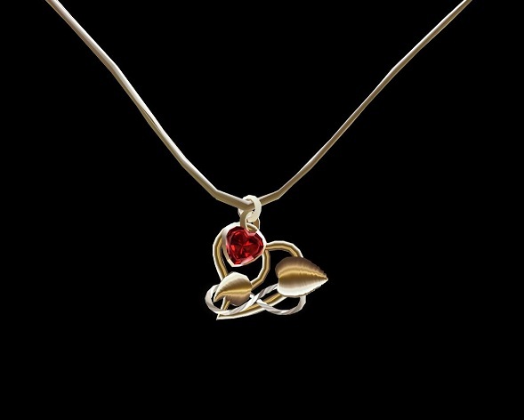RUBY Rose Heart Polyamory Necklace (Gift Boxed)