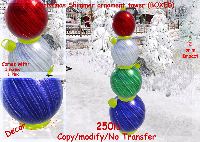 Christmas Shimmer ornament tower (BOXED)