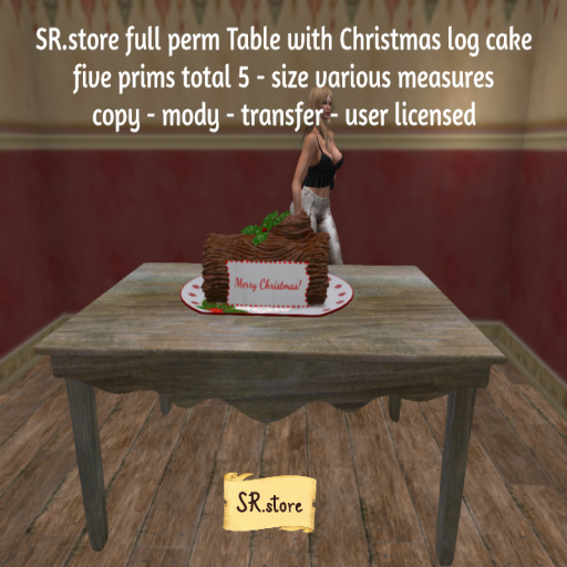 SR.store full perm Table with Christmas log cake