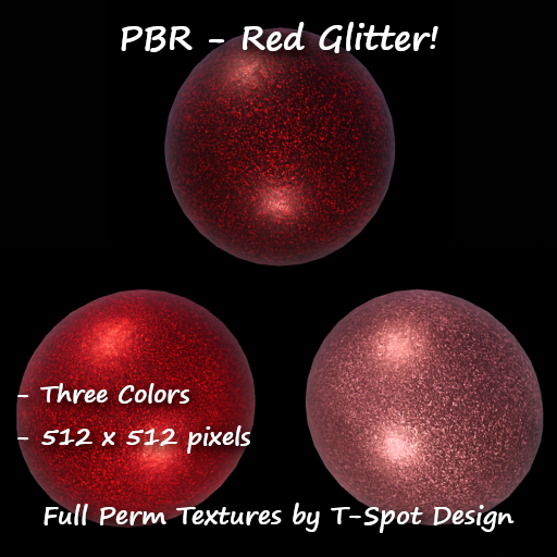 T-Spot PBR Materials - Red Glitter 512x512 px - FP