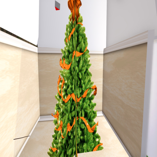 Christmas Tree Orange Ribbon
