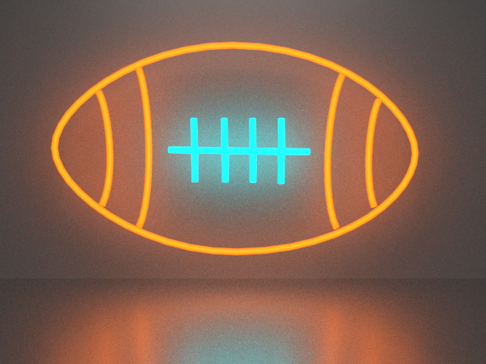 American football ball neon sign Full Permission