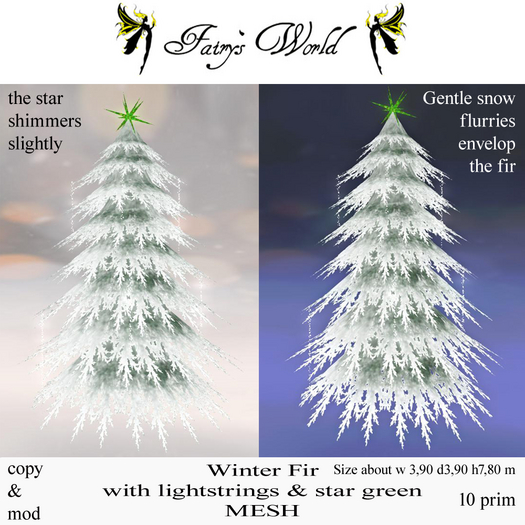 *Fairy`s World* Winter Fir with Lightstrings & star green MESH