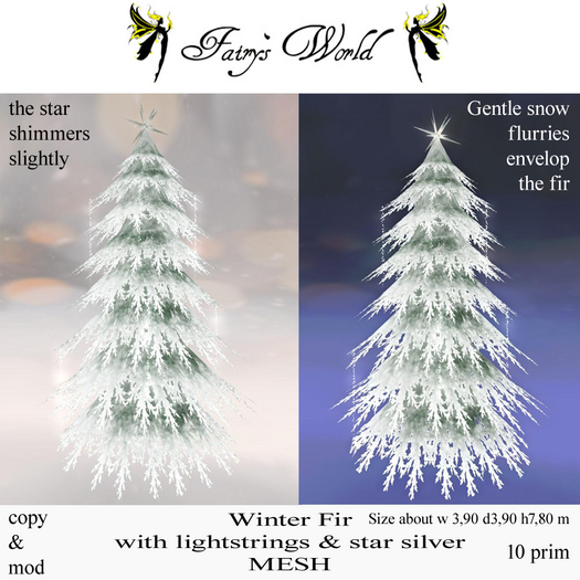 *Fairy`s World* Winter Fir with Lightstrings & star silver MESH