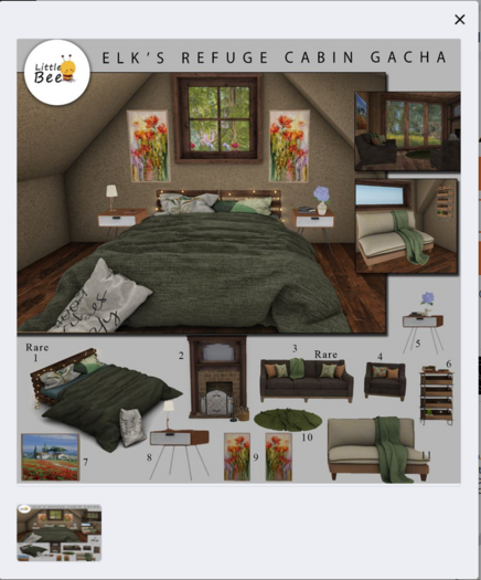 Little Bee elks refuge cabin Gacha 4 1