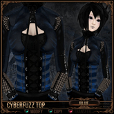=^.^= Curious Kitties - Cyberfuzz Top - Blue 