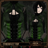 =^.^= Curious Kitties - Cyberfuzz Top - Green 