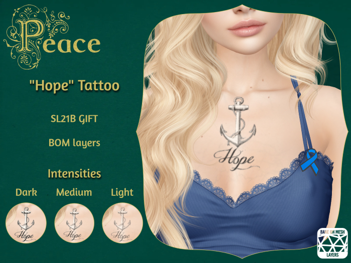 PEACE - SL21B GIFT - Hope Tattoo 