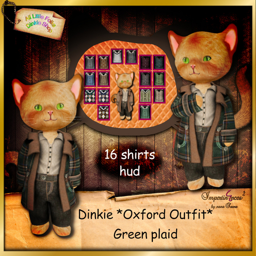 ALF - Dinkie oxford outfit  green plaid