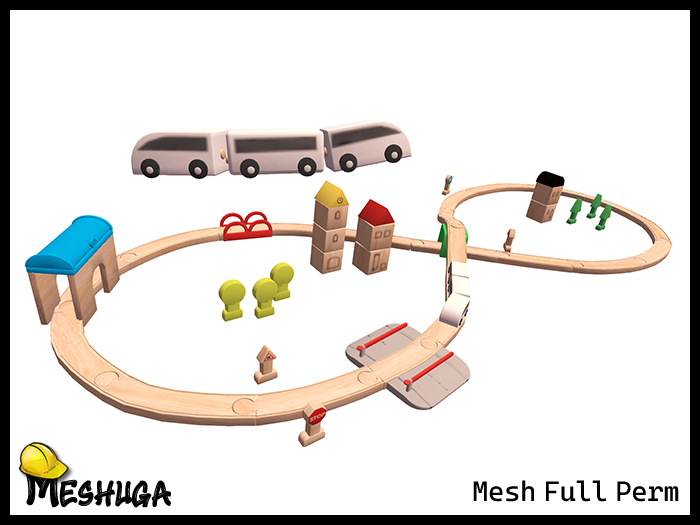 Meshuga Kids - Wooden Toy train FULL PERM MESH 