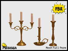Meshuga PBR Vintage Candle Holders FULL PERM MESH