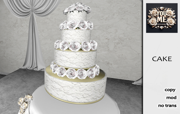 {You&Me Designs} White wedding cake attach