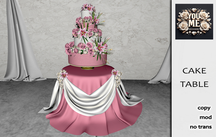 {You&Me Designs} Pink white cake table attach