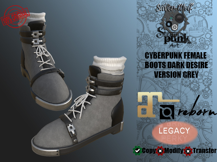SW - Cyberpunk Female Boots Dark Desire Grey(Box)