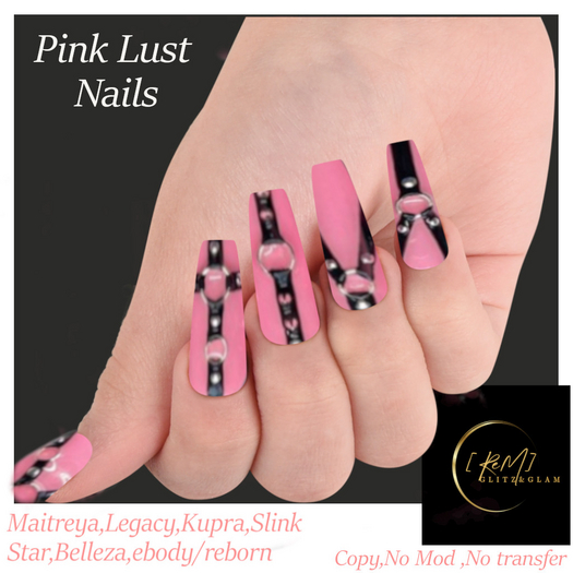 Pink Lust Nails-(Medium)