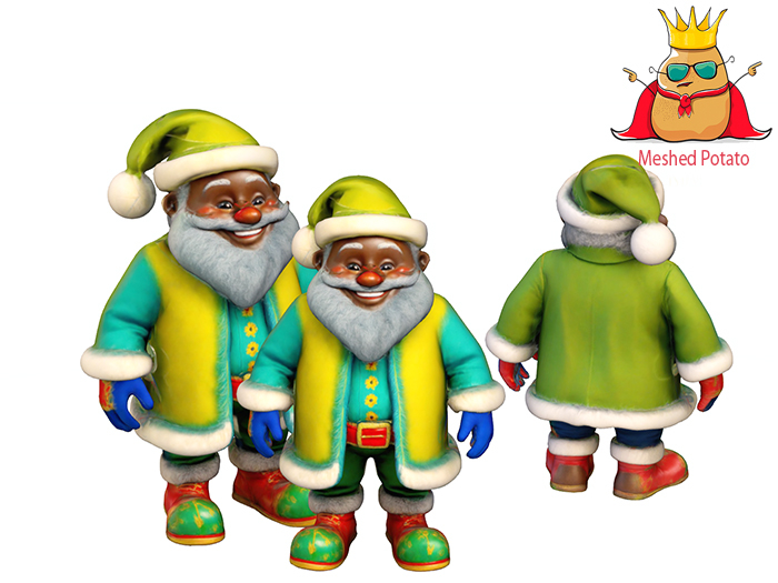 Meshed Potato - African Style Santa Figurine Full Perm Mesh (a