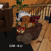 Basket with Gingerbread Pillow BOXED