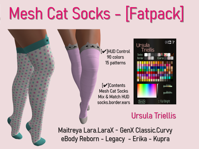 7065 Mesh Cat Socks - [Fatpack]
