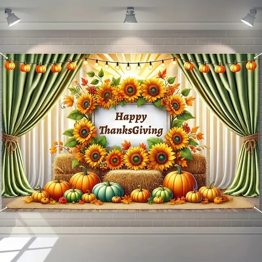 THANKSGIVING SUNFLOWERS PUMPKIN TEXTURE