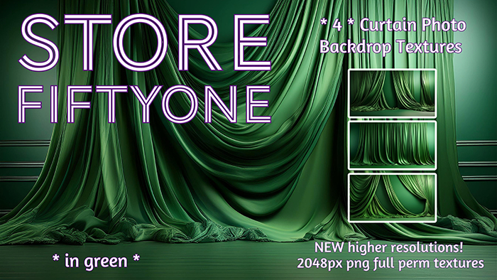 Four Photo Studio Backdrops - Green - 2K resolution!