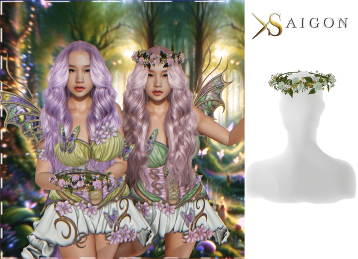SaiGon - " Binna Flower Crown " LIGHT GREEN