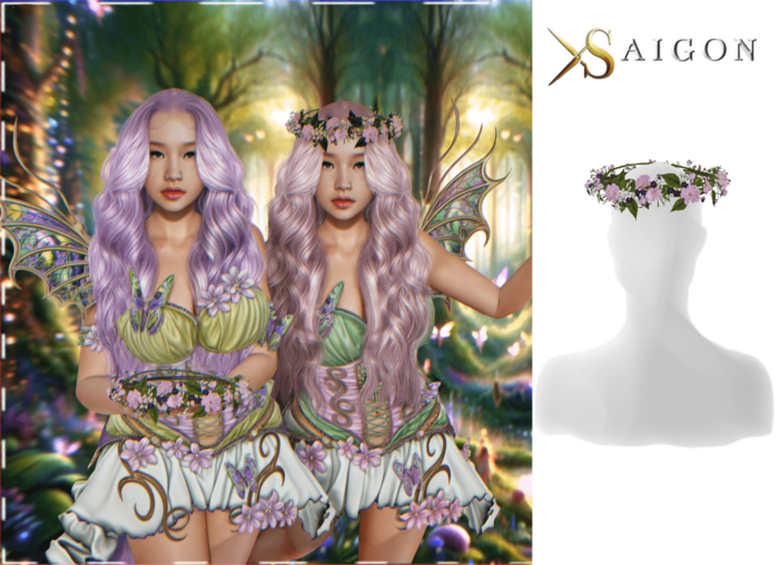 SaiGon - " Binna Flower Crown " LIGHT PURPLE