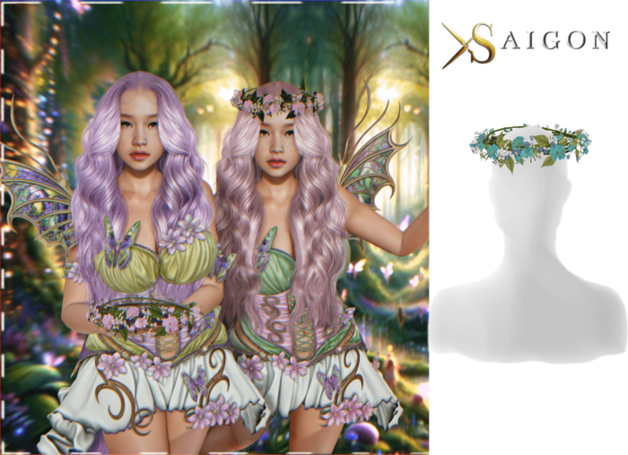 SaiGon - " Binna Flower Crown " TURQUOISE