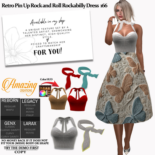 AmAzInG CrEaTiOnS Retro Pin Up Rock Roll Rockabilly Dress 166