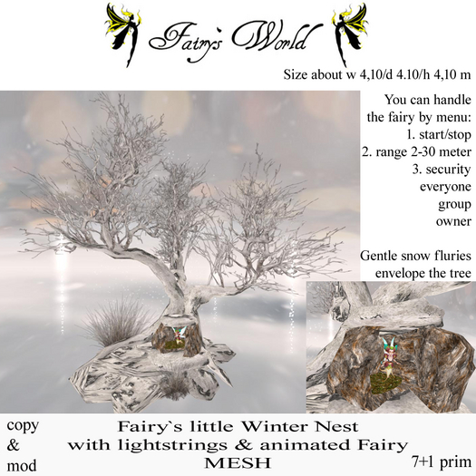 *Fairy`s World* Fairy`s Little Winter Nest+Fairy animated MESH