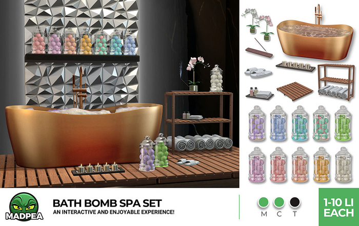 MadPea Bath Bomb Spa Set - Copper Tub