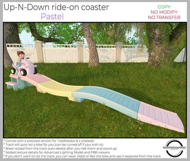 ! Whippersnappers ! - Up-N-Down RideOn Coaster Pastel 