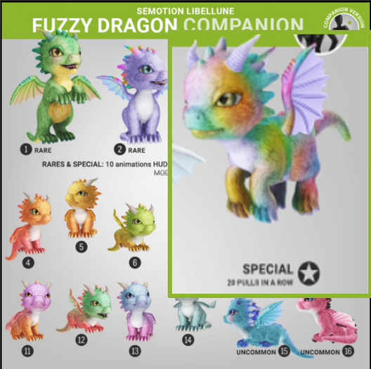 SEmotion Libellune Fuzzy Dragon XS Companion SPECIAL