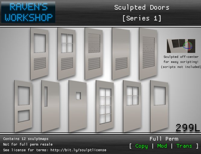 [RW] Sculpted Doors [Series 1] [ Full Perm ]