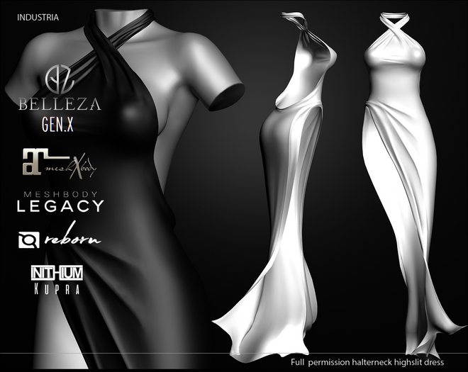 INDUSTRIA : Halterneck highslit dress  FP