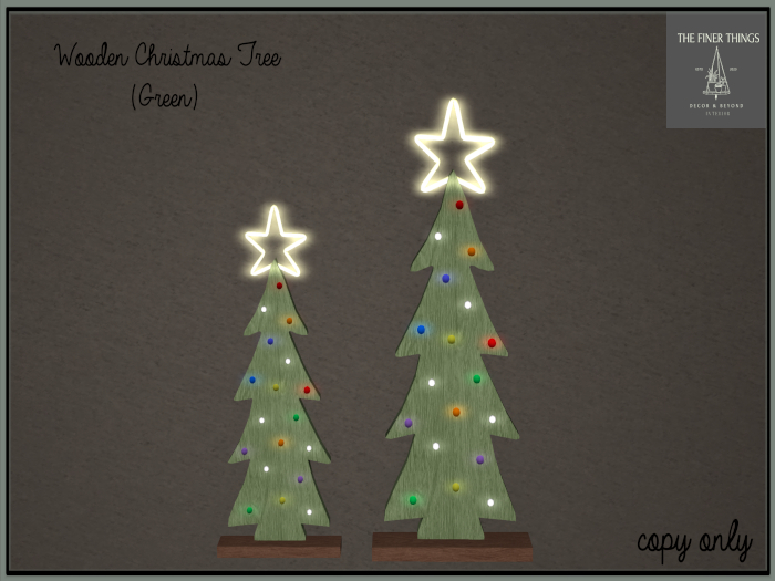 Wooden Christmas Tree -green 