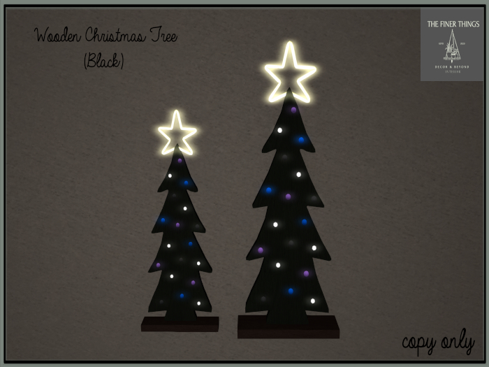 Wooden Christmas Tree -Black 