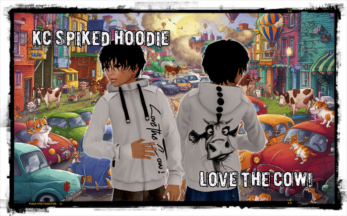 KC Spiked Hoodie - Love The Cow